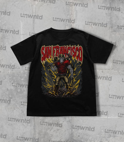 San Francisco Football Shirt - Graphic Tees - Skeleton Shirt - Merch Tee - Gift Shirt - Bootleg Shirt - Vintage - Skeleton Shirt