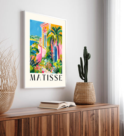 Matisse Print: Mediterranean Villa, Pink Beachy Wall Art