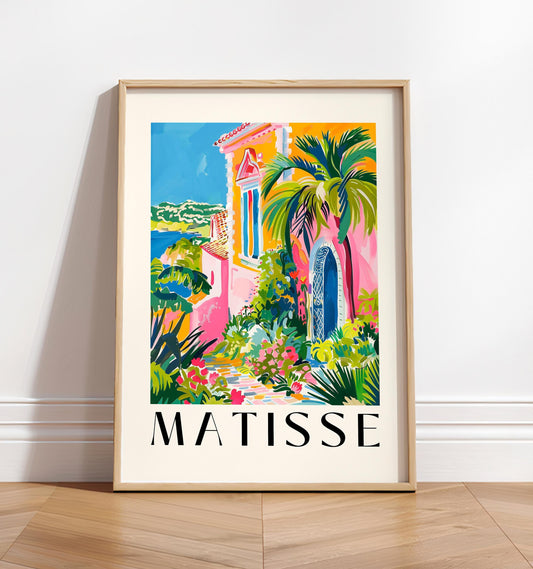 Matisse Print: Mediterranean Villa, Pink Beachy Wall Art