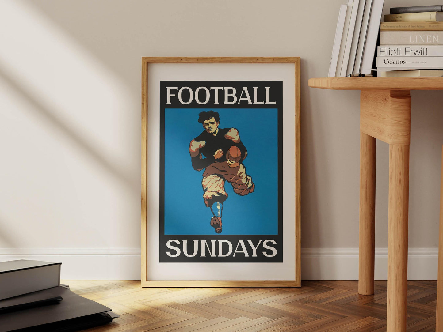 Football Sundays Print Retro Football Art Football Gift for Dad Retro Sports Poster Football Wall Decor Football Gift America USA