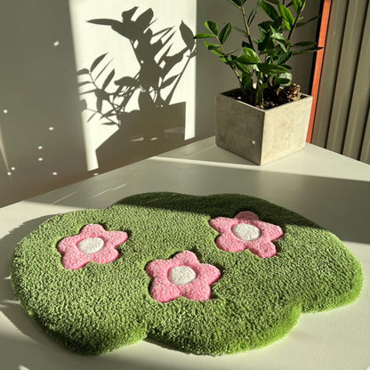 Cute Tufted Keyboard Rug With Flowers and Grass – Lovely Gift Idea for a Sister, Daughter, Girlfriend or Bride