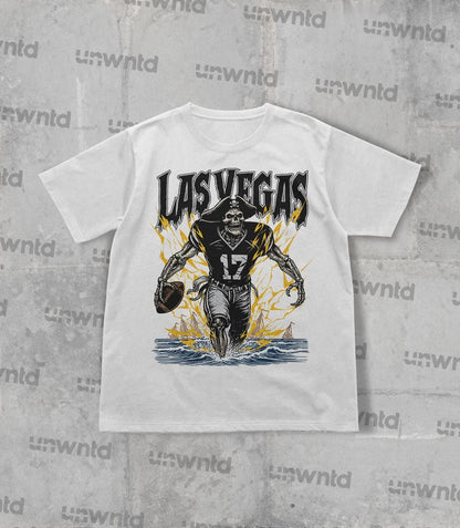 Las Vegas Football Shirt - Graphic Tees - Skeleton Shirt - Merch Tee - Gift Shirt - Bootleg Shirt - Skeleton Football Shirt - Raiders