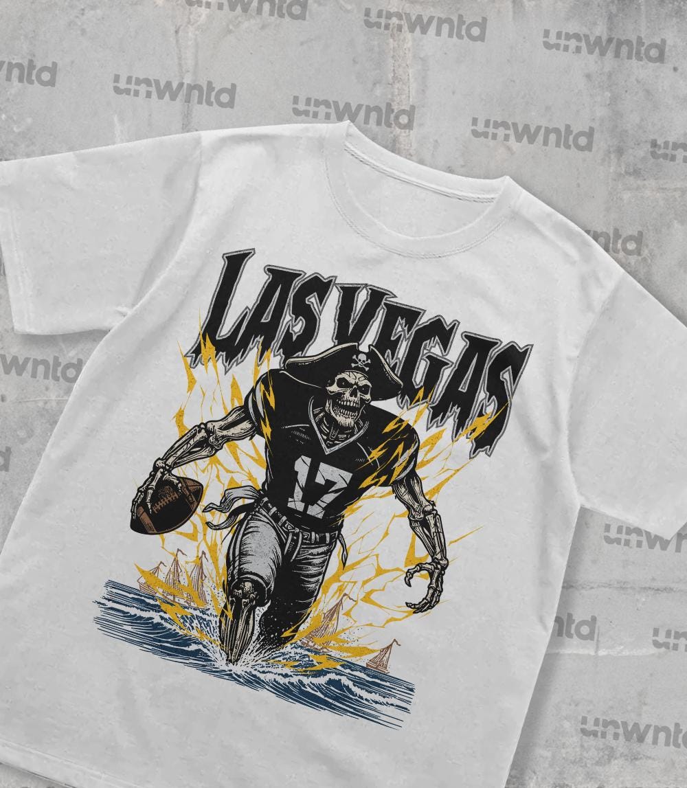 Las Vegas Football Shirt - Graphic Tees - Skeleton Shirt - Merch Tee - Gift Shirt - Bootleg Shirt - Skeleton Football Shirt - Raiders