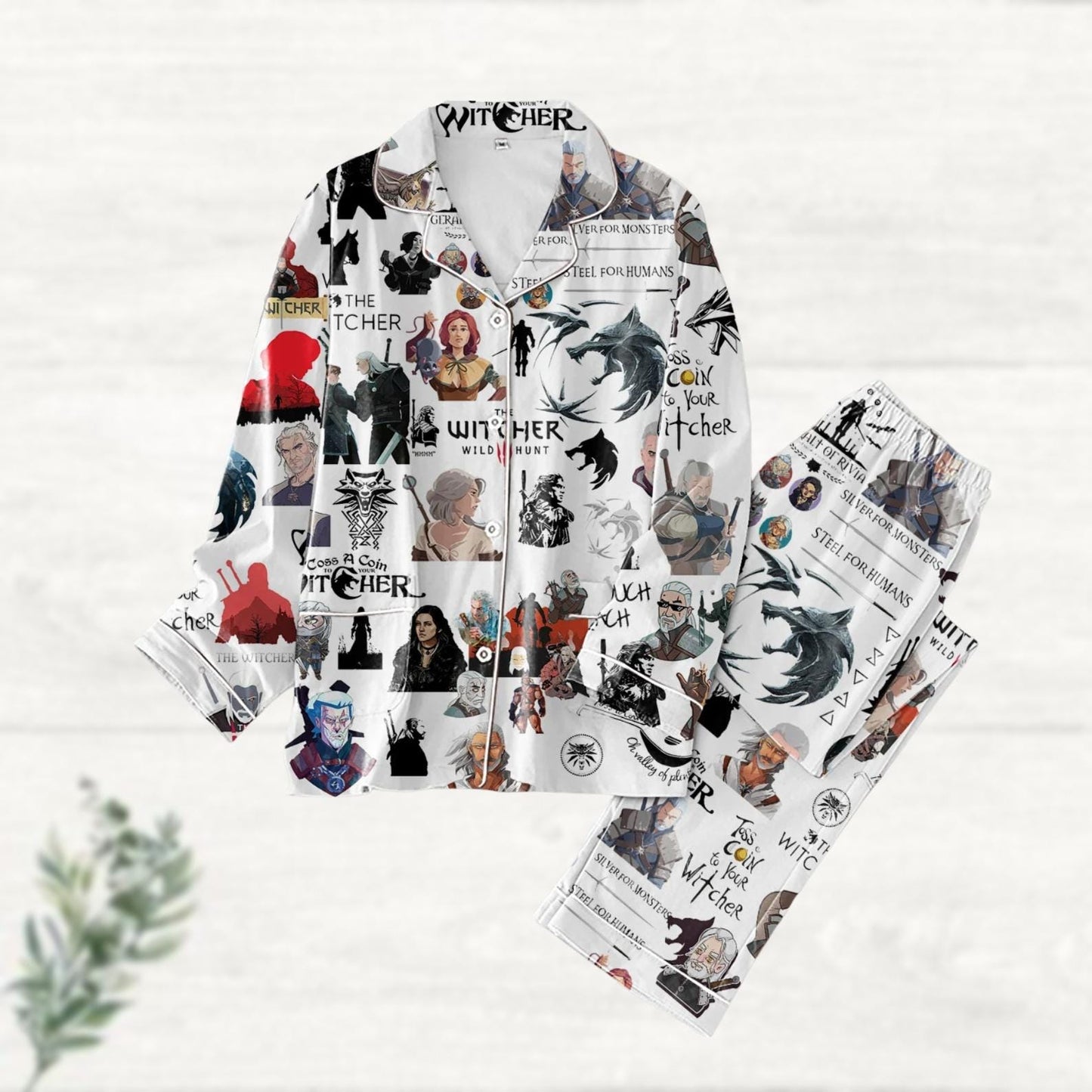 The Witcher Pajamas Set, Retro Tv Series Shirt, The Witcher Pajamas For Party, The Butcher Of Blaviken Holiday Pajamas, Christmas Gift