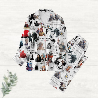 The Witcher Pajamas Set, Retro Tv Series Shirt, The Witcher Pajamas For Party, The Butcher Of Blaviken Holiday Pajamas, Christmas Gift