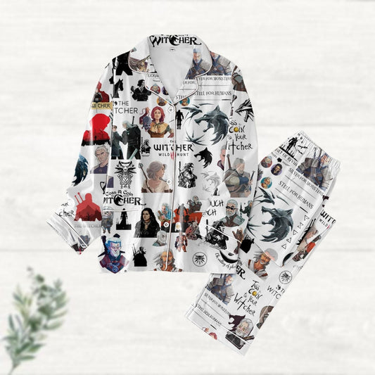 The Witcher Pajamas Set, Retro Tv Series Shirt, The Witcher Pajamas For Party, The Butcher Of Blaviken Holiday Pajamas, Christmas Gift