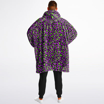 Rainbow Print Unisex Reversible Snug Hoodie,LGBTQ Pride Flag Rainbow Print Pullover Hooded Blanket with Sleeves,All Over Print Hoodie