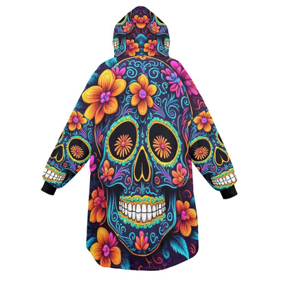 Blanket Hoodie personalized blankets hoodie that is a blanket Día De Los Muertos Chicano Day of the Dead Blanket Chicanos Sugar Skull