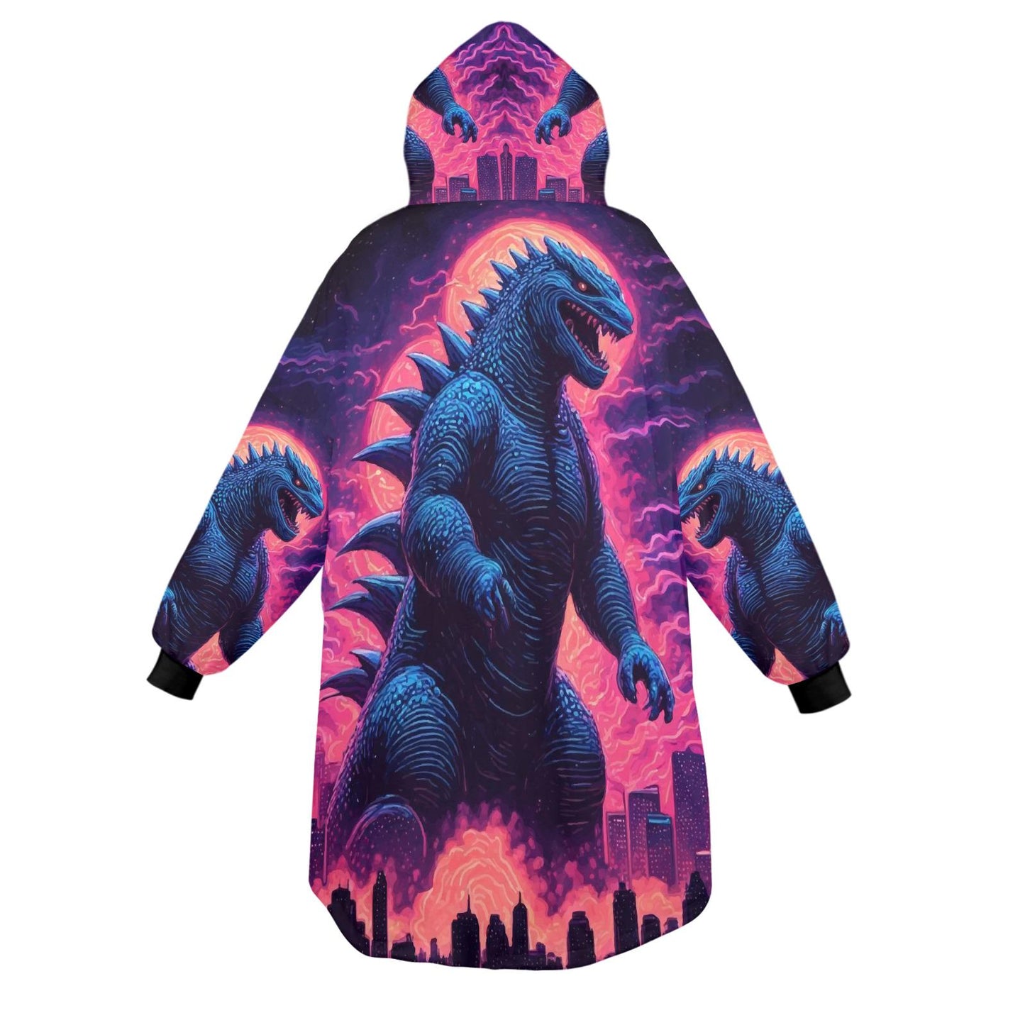 Godzilla Blanket Hoodie Retro Kaiju Rainbow Art Personalized Gojira Blanket
