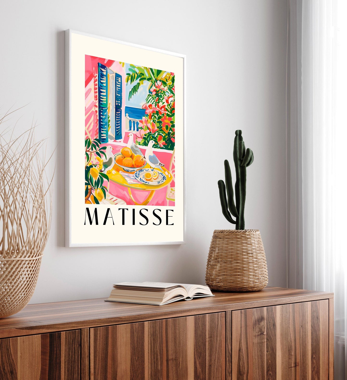 Matisse Style Seagull Art Print: Mid-Century Modern Beachy Decor