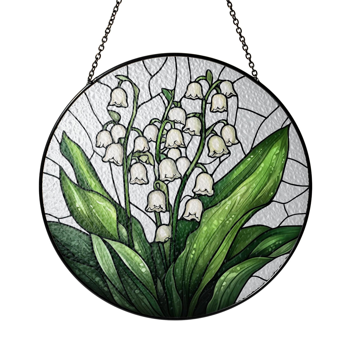 Lily Of Valley Flowers Stained Glass Suncatcher, Lily Of Valley Suncatcher, Flower Suncatcher, Grandma gift, Gift For Him, Gift For Her