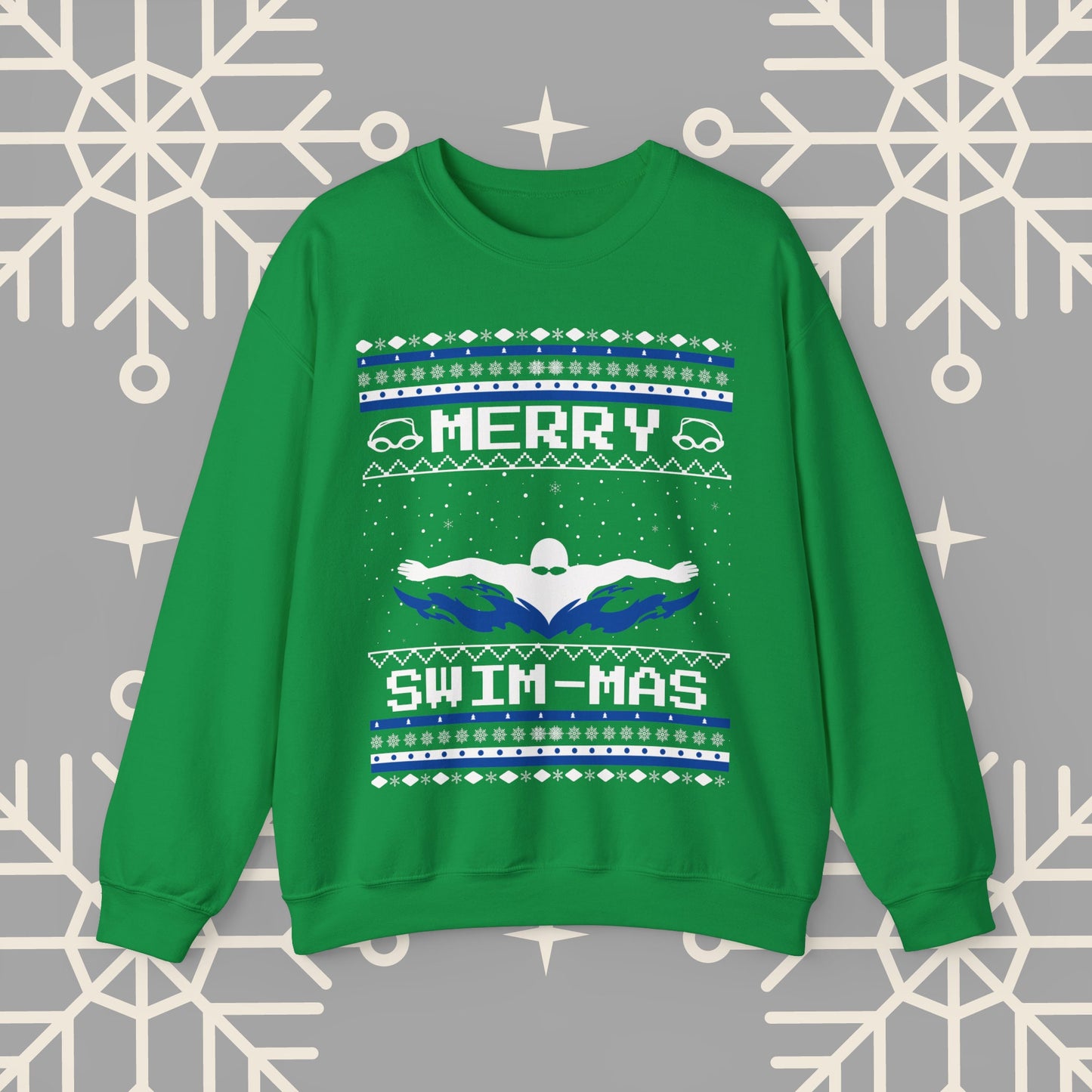 Merry Swim-mas Ugly Christmas , Swimming Christmas Sweatshirt, Funny Christmas Jumper, Gift for Swimmer, Swim Shirt for Men