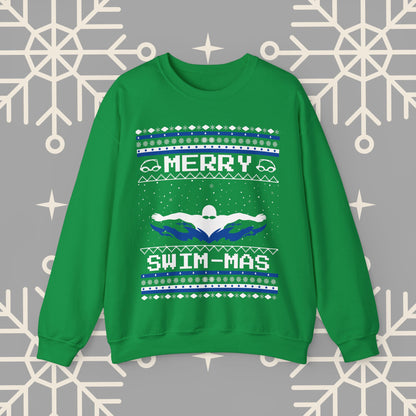 Merry Swim-mas Ugly Christmas , Swimming Christmas Sweatshirt, Funny Christmas Jumper, Gift for Swimmer, Swim Shirt for Men