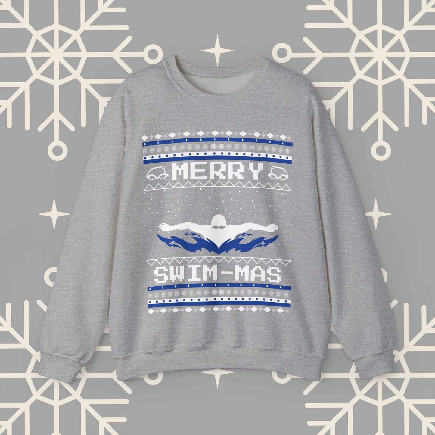 Merry Swim-mas Ugly Christmas , Swimming Christmas Sweatshirt, Funny Christmas Jumper, Gift for Swimmer, Swim Shirt for Men