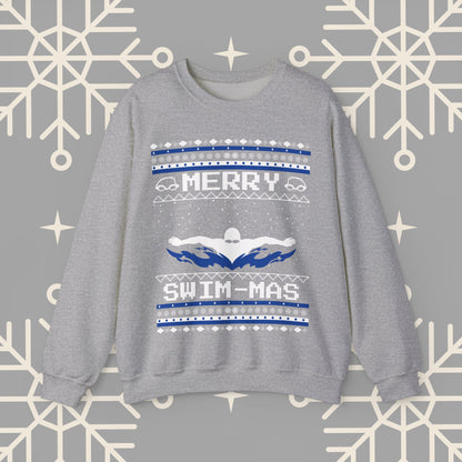 Merry Swim-mas Ugly Christmas , Swimming Christmas Sweatshirt, Funny Christmas Jumper, Gift for Swimmer, Swim Shirt for Men