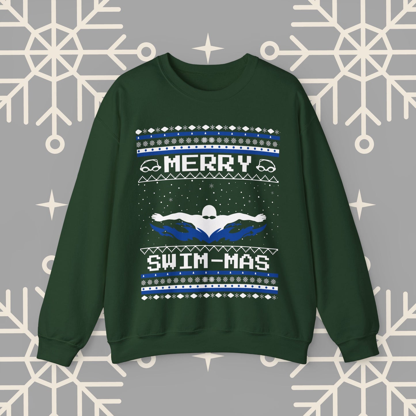 Merry Swim-mas Ugly Christmas , Swimming Christmas Sweatshirt, Funny Christmas Jumper, Gift for Swimmer, Swim Shirt for Men