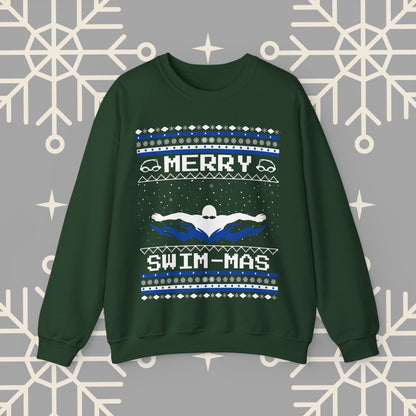 Merry Swim-mas Ugly Christmas , Swimming Christmas Sweatshirt, Funny Christmas Jumper, Gift for Swimmer, Swim Shirt for Men
