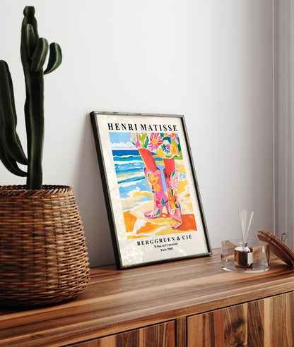 Coastal Cowgirl Art Print: Matisse Style Beach Decor