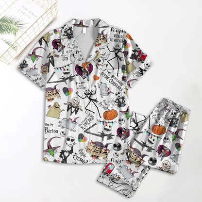Jack And Sally Pajamas, Nightmare Christmas Pajamas, Oogie Boogie Holiday Pajamas, Jack Skellington Women Pajamas, Halloween Gift