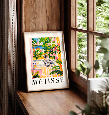 Matisse Australian Shepherd Bath Art Print: Funny Dog Lover Gift