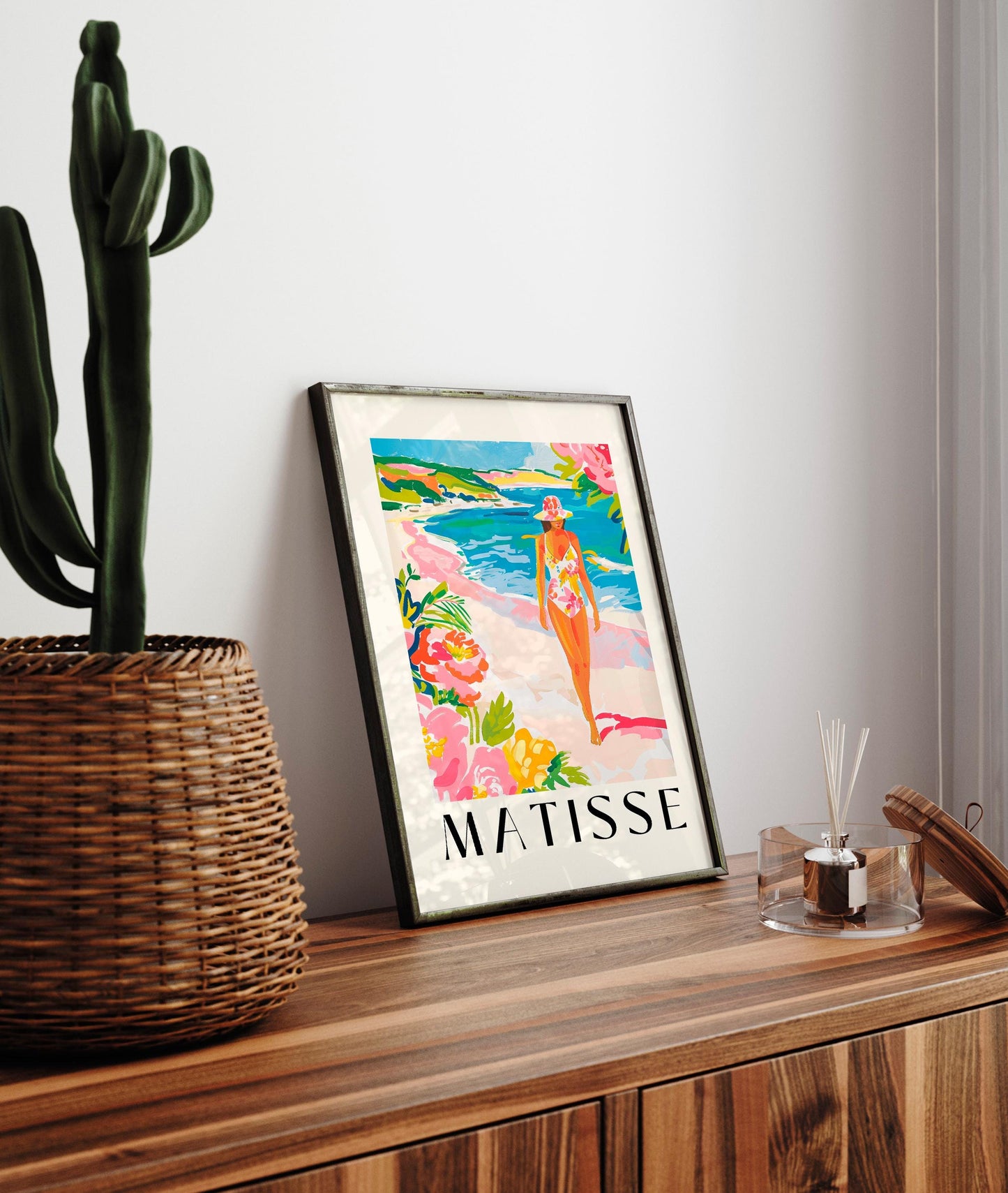 Henri Matisse Art Print: Woman on Beach, Pink Summer Decor