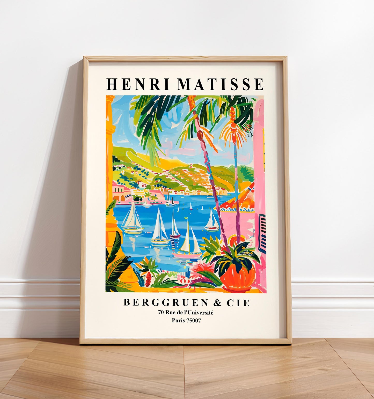 Henri Matisse Print: Pink Mediterranean Riviera Sailing Art