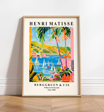Henri Matisse Print: Pink Mediterranean Riviera Sailing Art