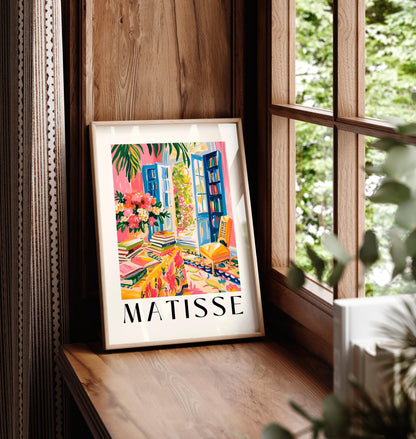 Henri Matisse bookish art print, Aesthetic library wall art, Book lover gift, Mid century print, Exhibition poster