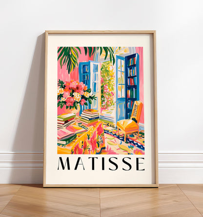 Henri Matisse bookish art print, Aesthetic library wall art, Book lover gift, Mid century print, Exhibition poster