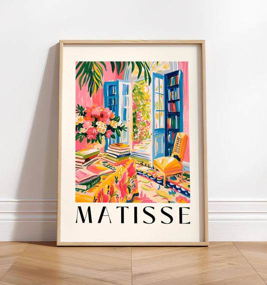 Henri Matisse bookish art print, Aesthetic library wall art, Book lover gift, Mid century print, Exhibition poster