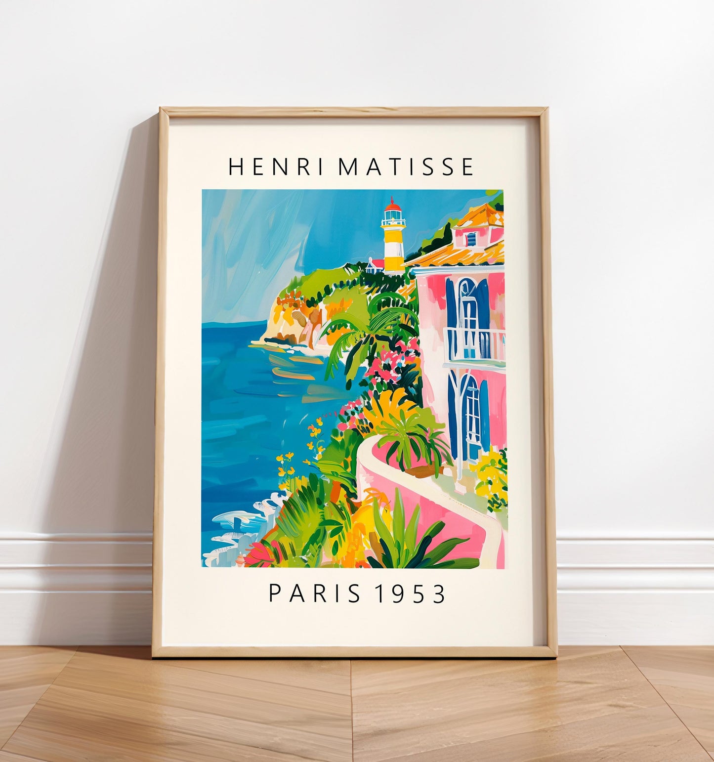 Henri Matisse Lighthouse Print: Pink Beachy Mid-Century Modern Wall Art