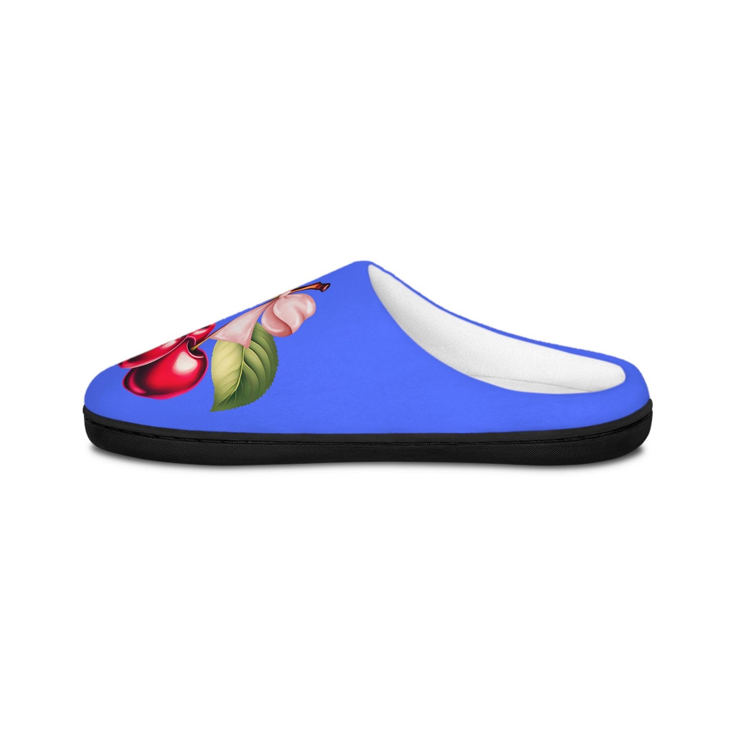 Blue Coquette PinkBow Women'sSlippers DarkRed Cherries and LightPink Bow - Cute and Cozy Footwear for Everyday Comfort Fruit Cherry Slippers