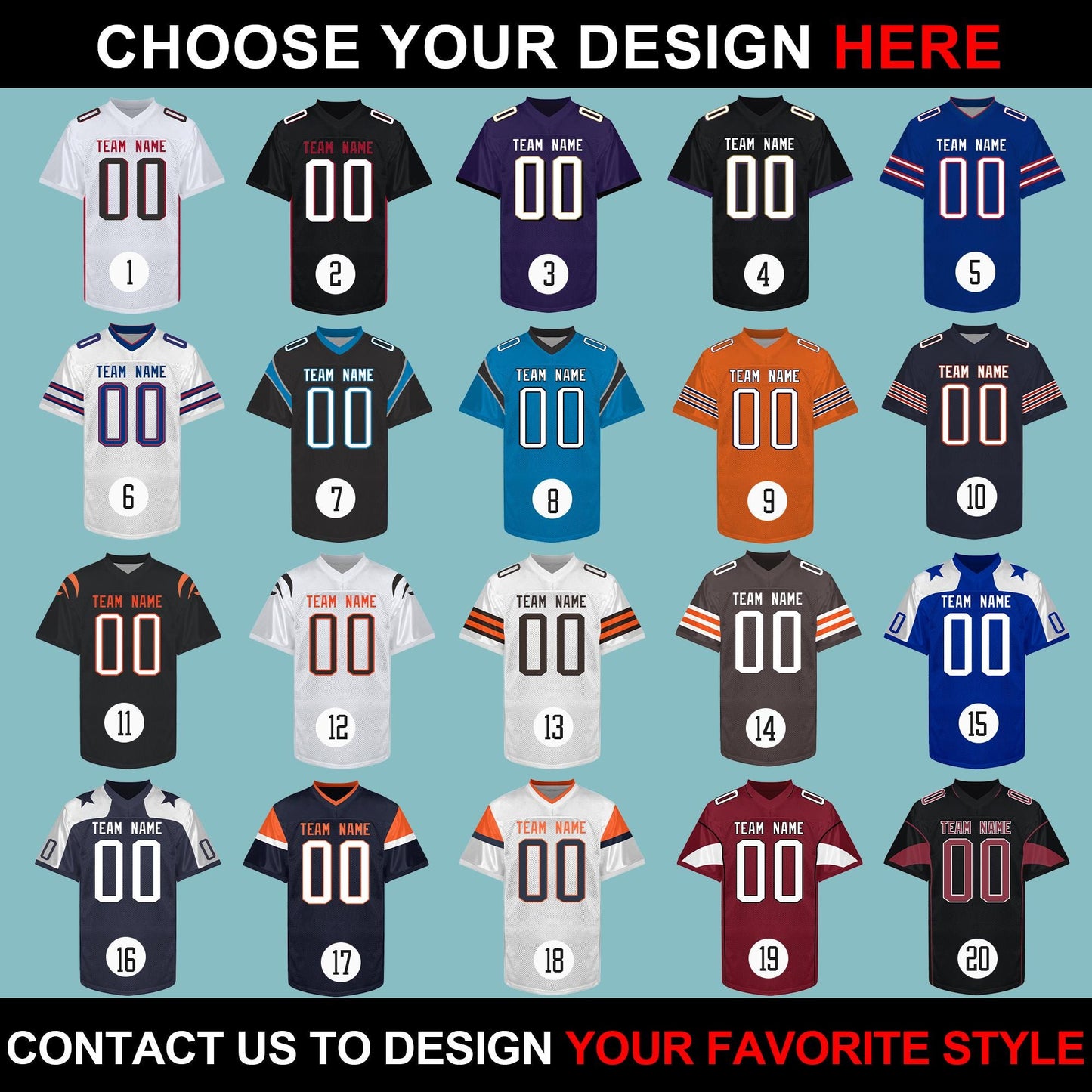 Custom Football jersey Personalized Your Name Stitched Printed Team sport uniform for Men Women Adult fans toddler kids youth New years gift