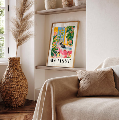 Eagle in Bathtub Art Print: Pink Maximalist Bathroom Wall Decor