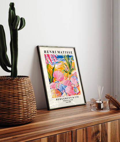 Seashells Art Print: Beachy Coastal Decor, Matisse Style