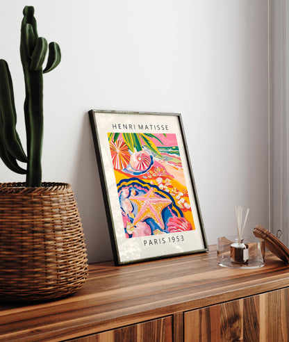 Starfish poster, Beachy decor, Seaside holiday decor, Coastal cowgirl print, Beach wall art