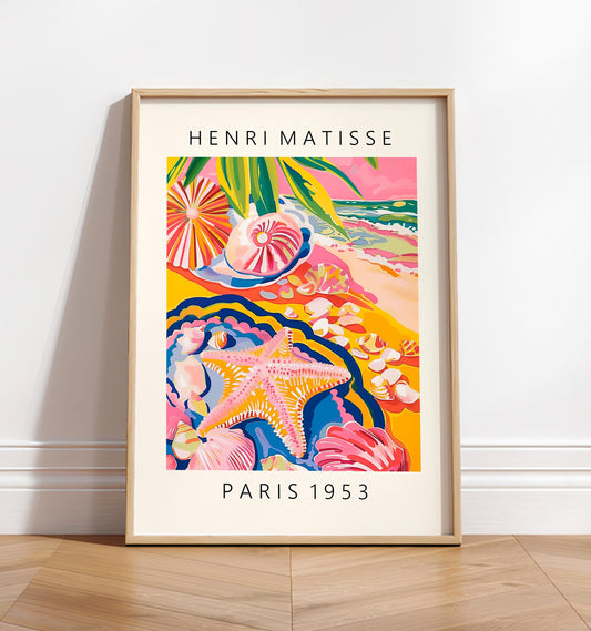 Starfish poster, Beachy decor, Seaside holiday decor, Coastal cowgirl print, Beach wall art