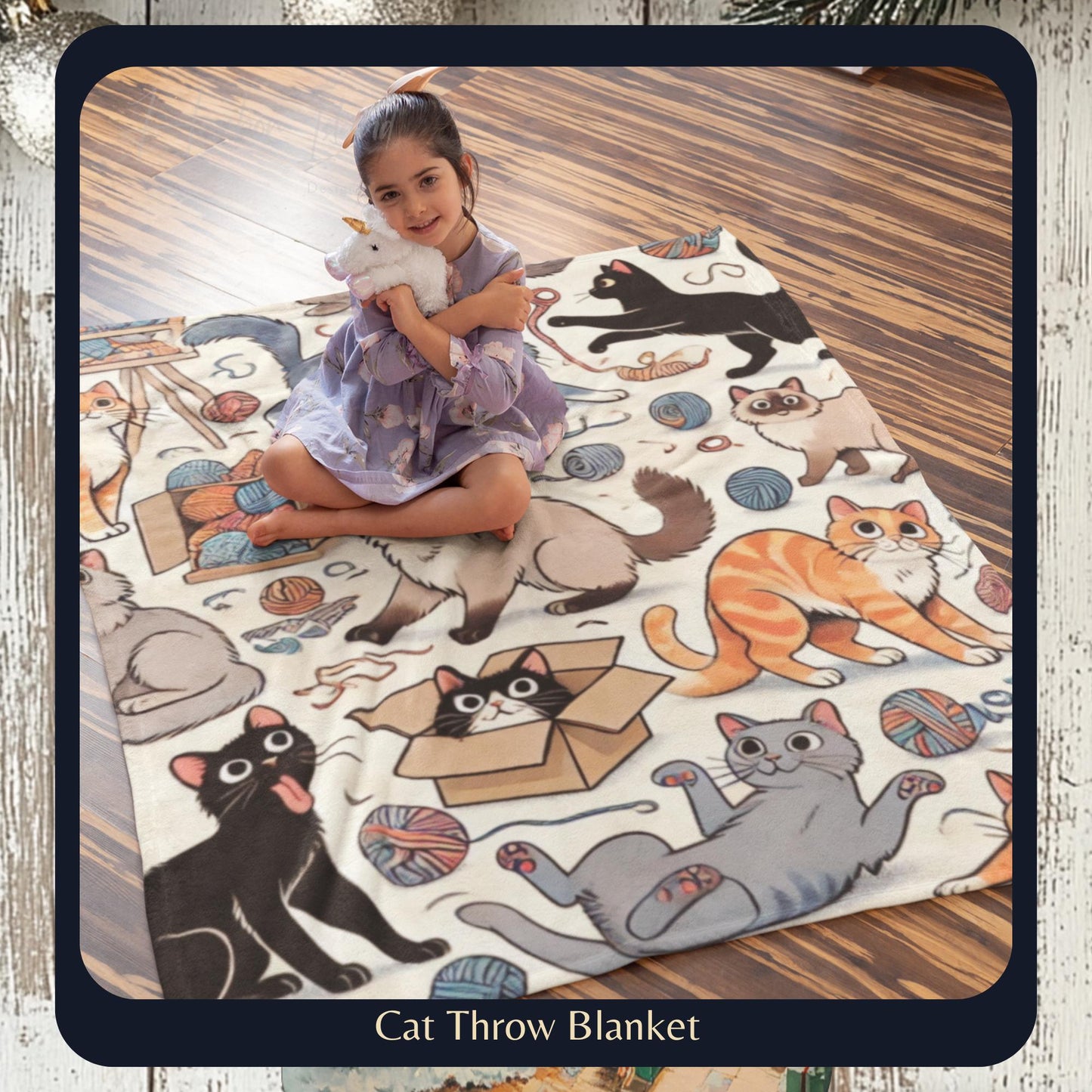 Personalized Cat Blanket for Cat Lovers - Sherpa Throw Gift for Cat Moms & Pet Parents - Custom Pet Blanket