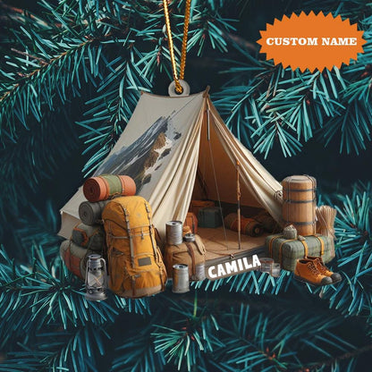 Personalized Camping Tent Christmas Ornament, Christmas Decorations, Gift For Camping Lover,  Christmas Gift, Gift For Her