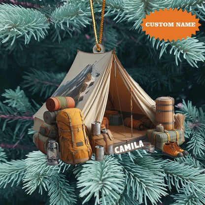 Personalized Camping Tent Christmas Ornament, Christmas Decorations, Gift For Camping Lover,  Christmas Gift, Gift For Her