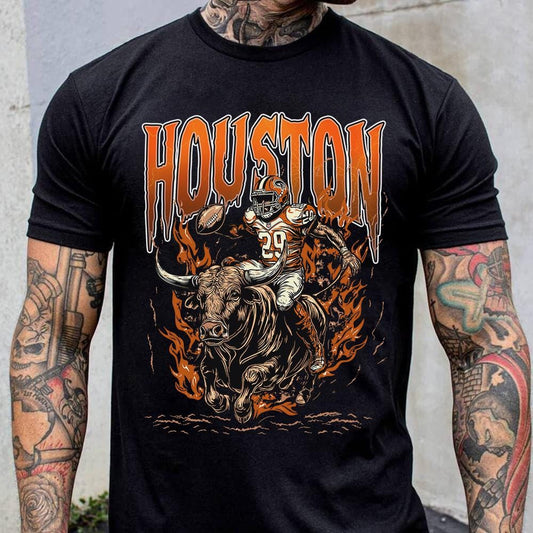 Houston Football Graphic Sweatshirt, Vintage Houston Football Shirt, Houston Shirt, Football Shirt, Houston Fans Gift Tee