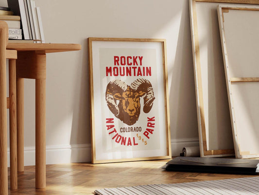 Retro Travel Gift Colorado Print Colorado Art Wall Decor Rocky Mountain Ram Poster Colorado Wall Art Gift For Traveler Outdoorsy US