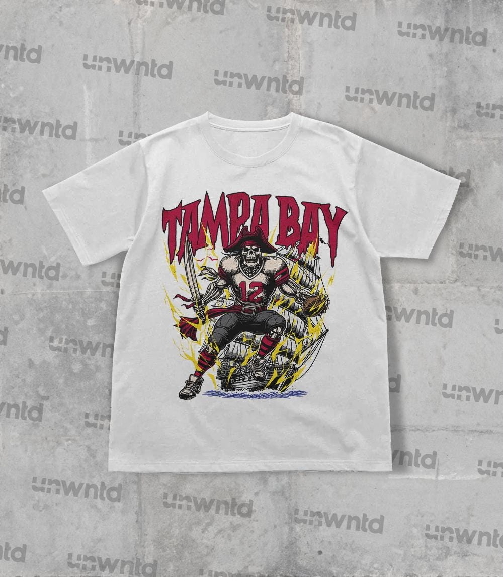Tampa Bay Football Shirt - Graphic Tees - Skeleton Shirt - Merch Tee - Gift Shirt - Bootleg Shirt - Skeleton Football Shirt - Buccaneers
