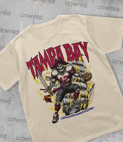 Tampa Bay Football Shirt - Graphic Tees - Skeleton Shirt - Merch Tee - Gift Shirt - Bootleg Shirt - Skeleton Football Shirt - Buccaneers