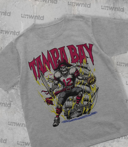Tampa Bay Football Shirt - Graphic Tees - Skeleton Shirt - Merch Tee - Gift Shirt - Bootleg Shirt - Skeleton Football Shirt - Buccaneers