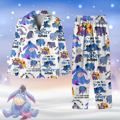 Winnie The Pooh Eeyore  Pajamas, Eeyore Dokey Pajamas, It's Too Peopley Outside , Pooh Bear Shirt, Gift For Him