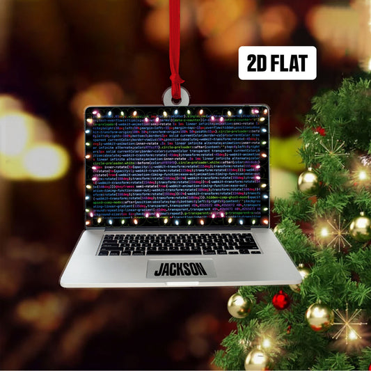 Personalized Computer Programmer 2D Flat Ornament, Coder Manager Christmas Ornament, Programmer Ornament, Gift For Computer Programmer