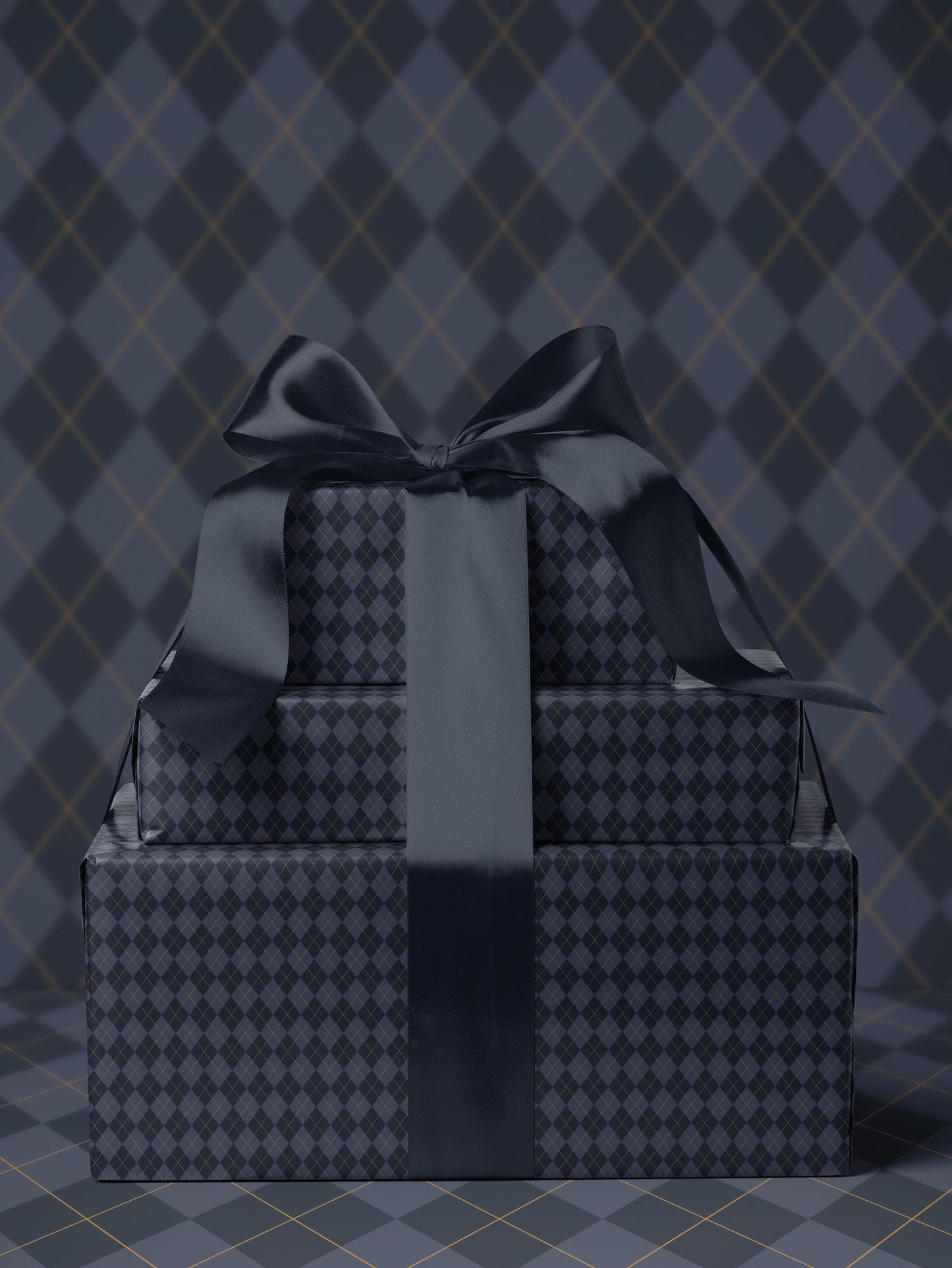 Blue Argyle Gift Wrap Paper Blue Plaid Wrapping Paper Pattern Father Day Gift Wrap for Boy Birthday Gift Wrap Traditional Gift Wrap Blue
