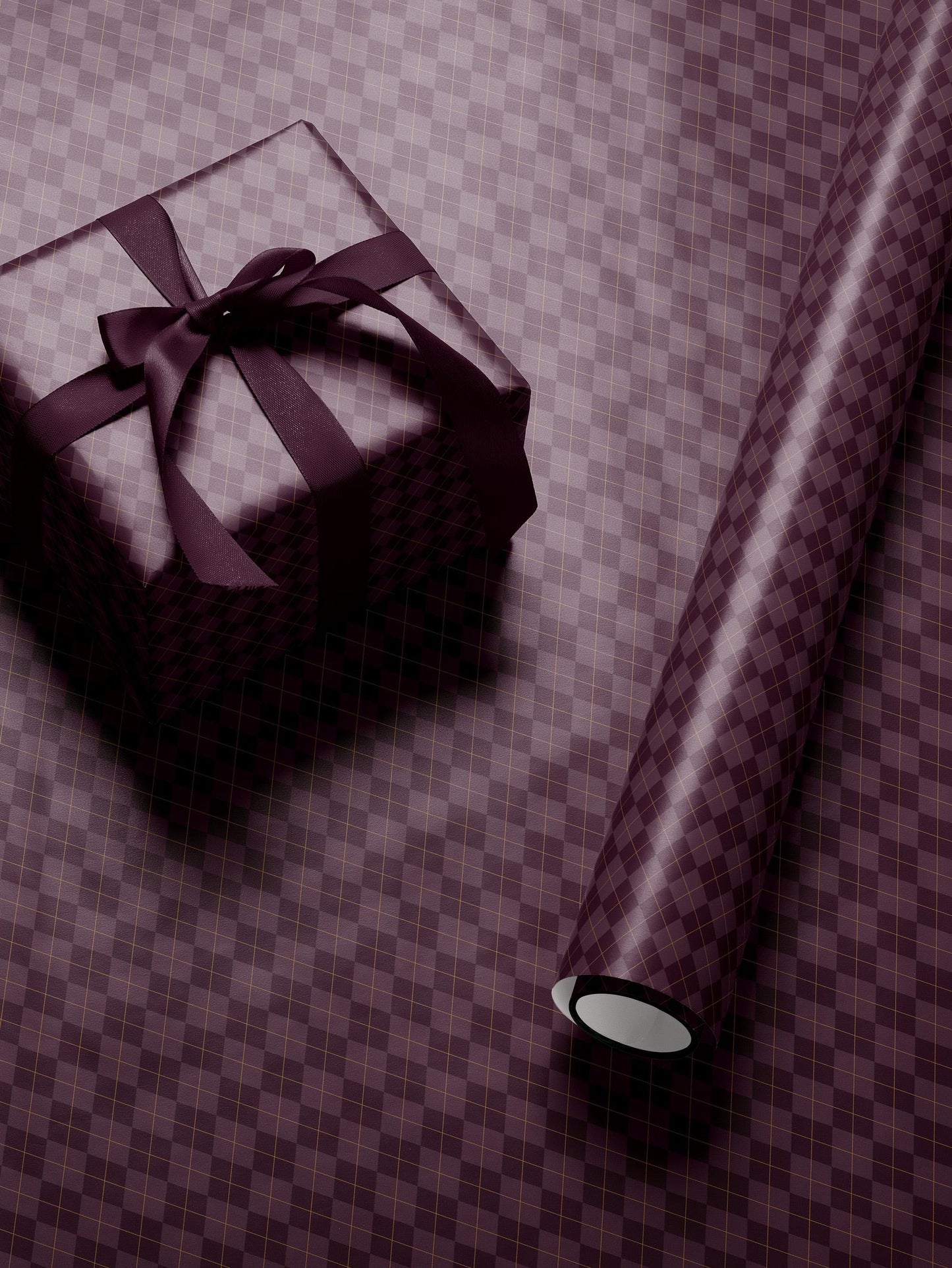 Argyle Purple Wrapping Paper Birthday Purple Plaid Gift Wrap Mom Anniversary Gift for Her Vintage Wrapping Paper Craft Decoupage Paper
