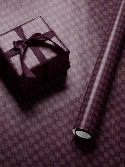 Argyle Purple Wrapping Paper Birthday Purple Plaid Gift Wrap Mom Anniversary Gift for Her Vintage Wrapping Paper Craft Decoupage Paper